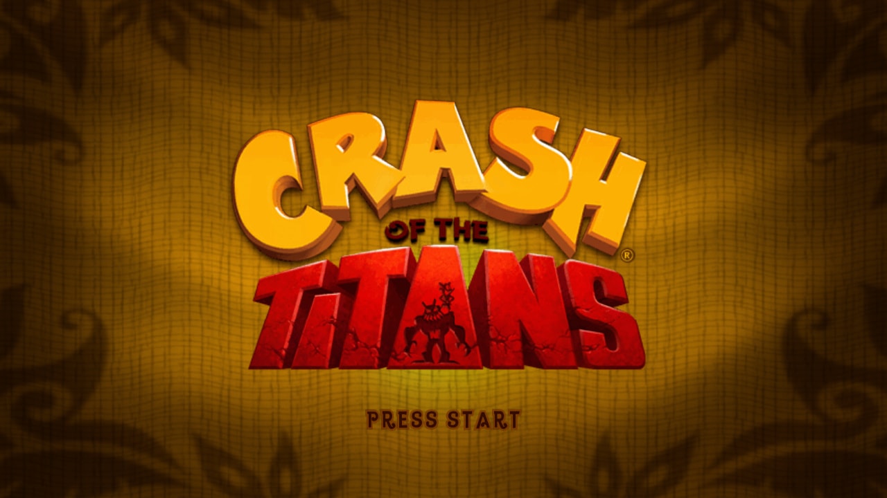 Crash of the Titans title screen for Xbox 360